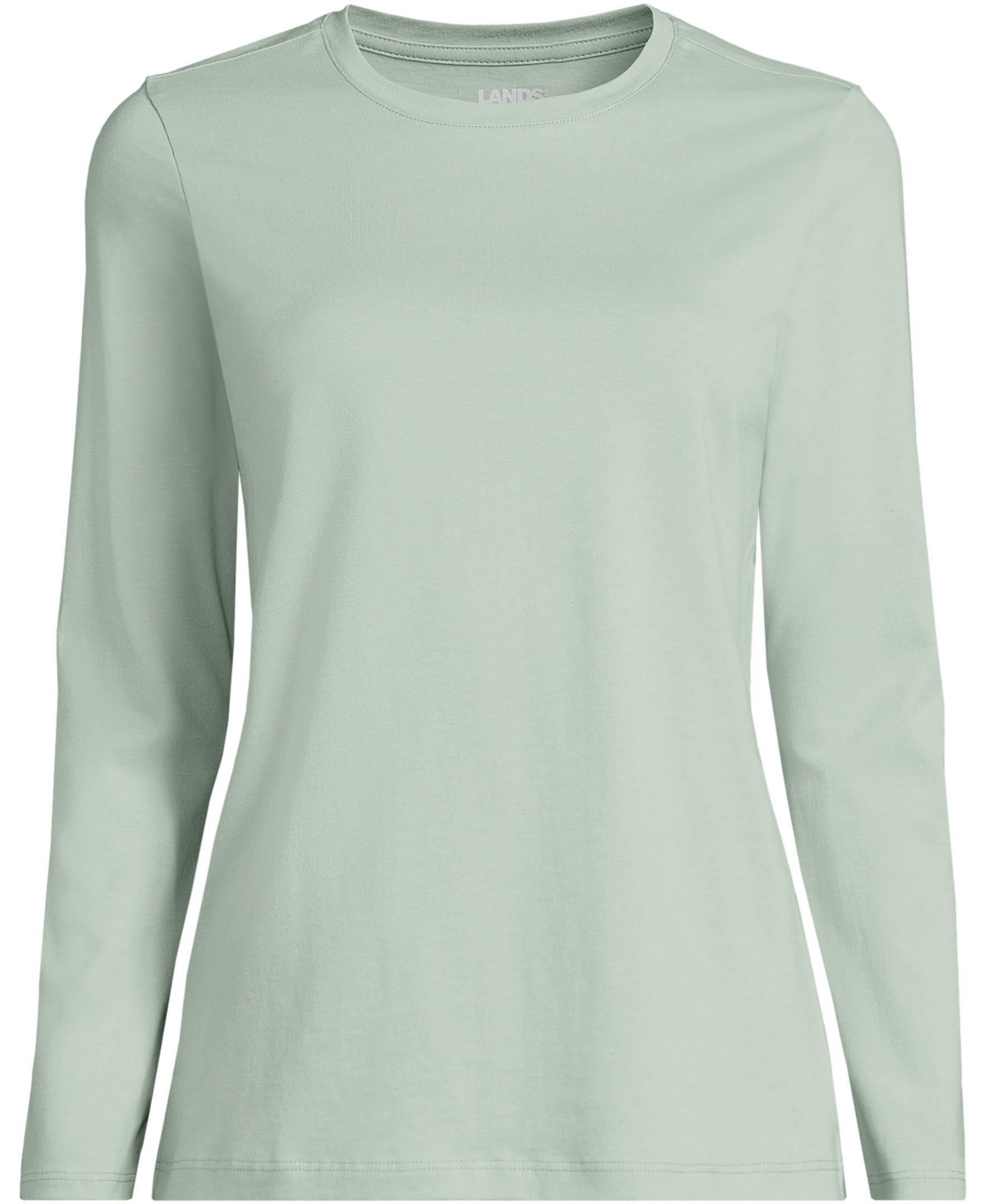 Lands' End Petite Relaxed Supima Cotton Long Sleeve Crew Neck T-Shirt