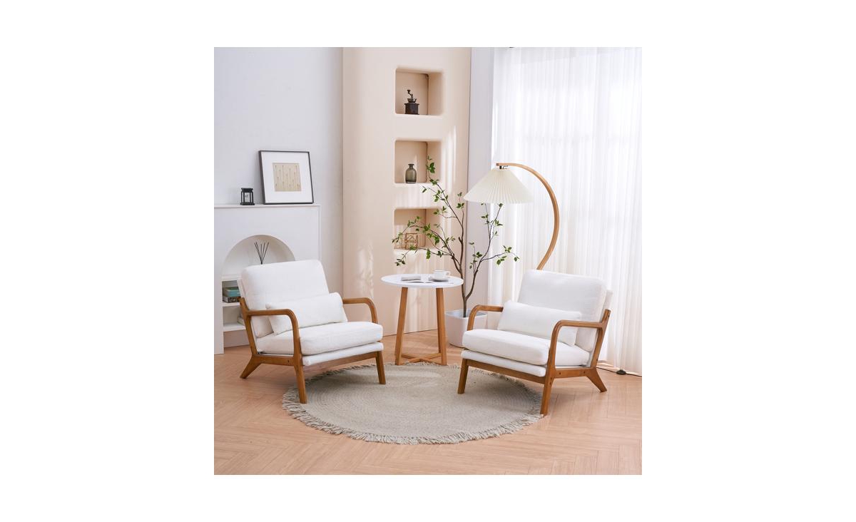 Slickblue Upholstered Teddy Velvet Lounge Chair, Cozy Single Indoor Chair for Living Room Relaxation