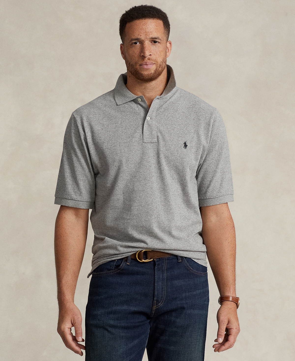 Polo Ralph Lauren Men's Big & Tall Classic Fit Soft Cotton Polo In Gray