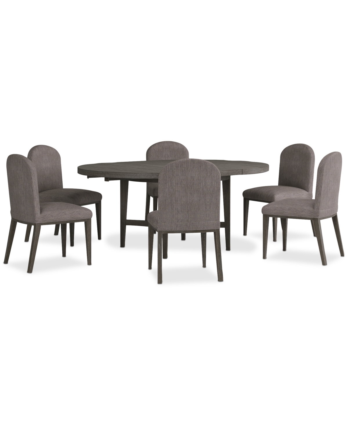 Macy's Griffith 7 Pc. Round Dining Set (table & 6 Side Chairs), Created For  In Dark Gray