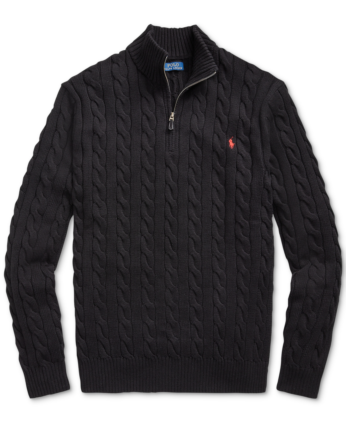 Polo Ralph Lauren Men's Big & Tall Cable-Knit Cotton Quarter-Zip Sweater