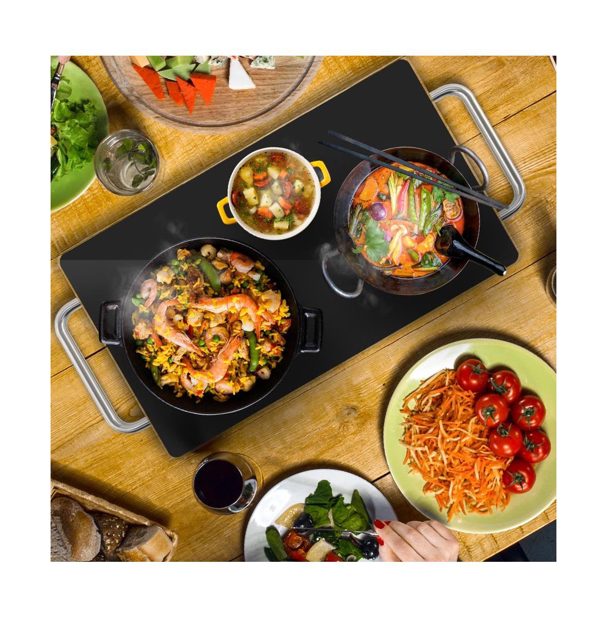 NutriChef Electric Warming Tray with Non-Stick Heat-Resistant Glass Plate, Heating Surface - PKWTR45