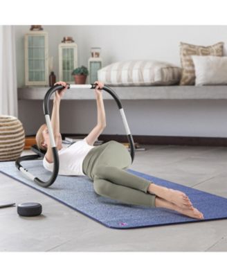 Portable AB Trainer with Headrest and Foam Handle for Office Home Gym-White