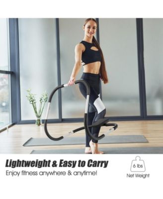 Portable AB Trainer with Headrest and Foam Handle for Office Home Gym-White