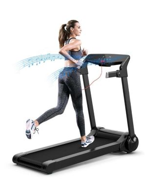3HP Electric Folding Treadmill with Bluetooth Speaker-Silver