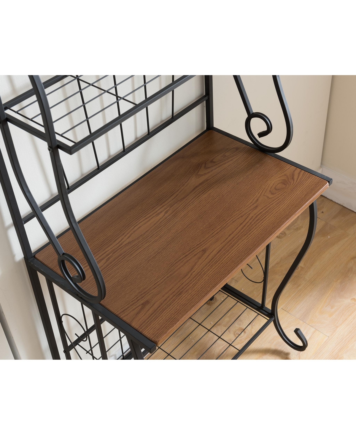Kings Brand Furniture/ Walnut 5-Tier Kitchen Storage Bakers Rack - Black