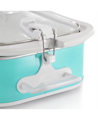 3.5 Quart Casserole Slow Cooker with 3 Temperature Settings in Turquoise