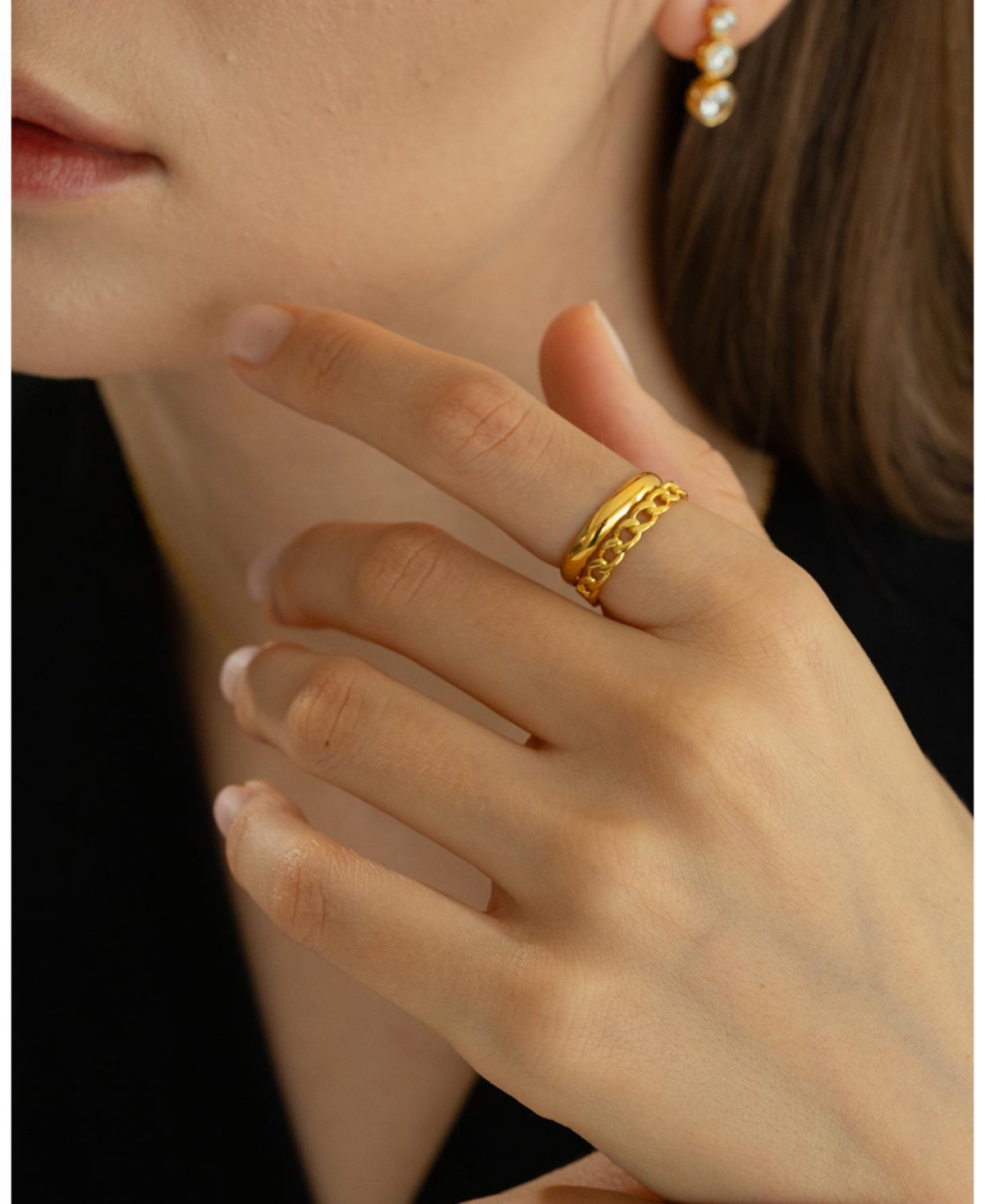 Sterling Silver 18k Gold Plated Ingrid Classic Band Ring Size 6 – Summer Ready Band, Polished and Minimal, Chic Accent