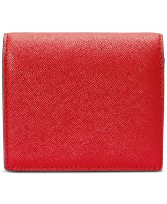 Boxed Crosshatch Leather Compact Wallet