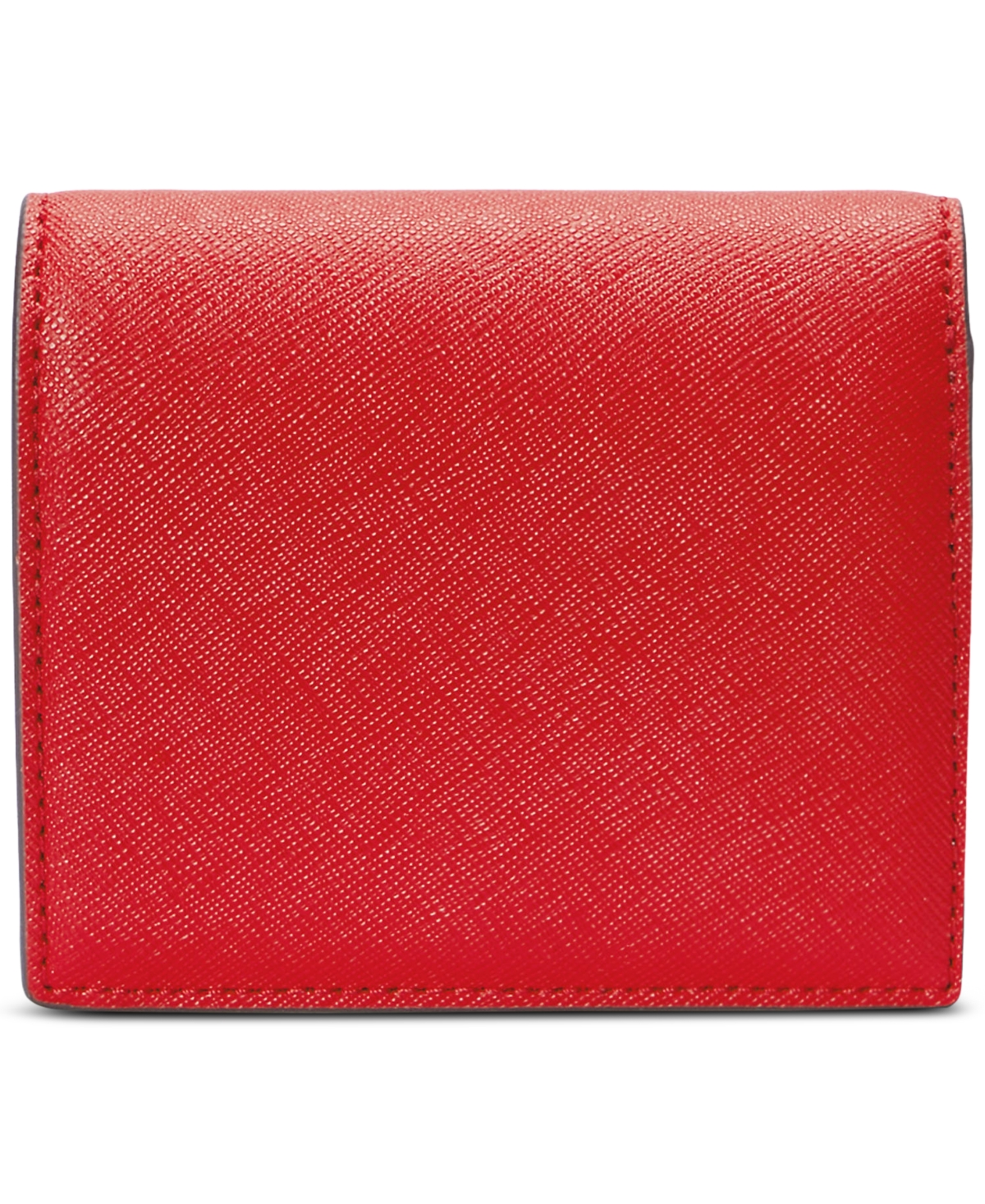 Ralph Lauren Crosshatch Leather Compact Wallet In Festive Red