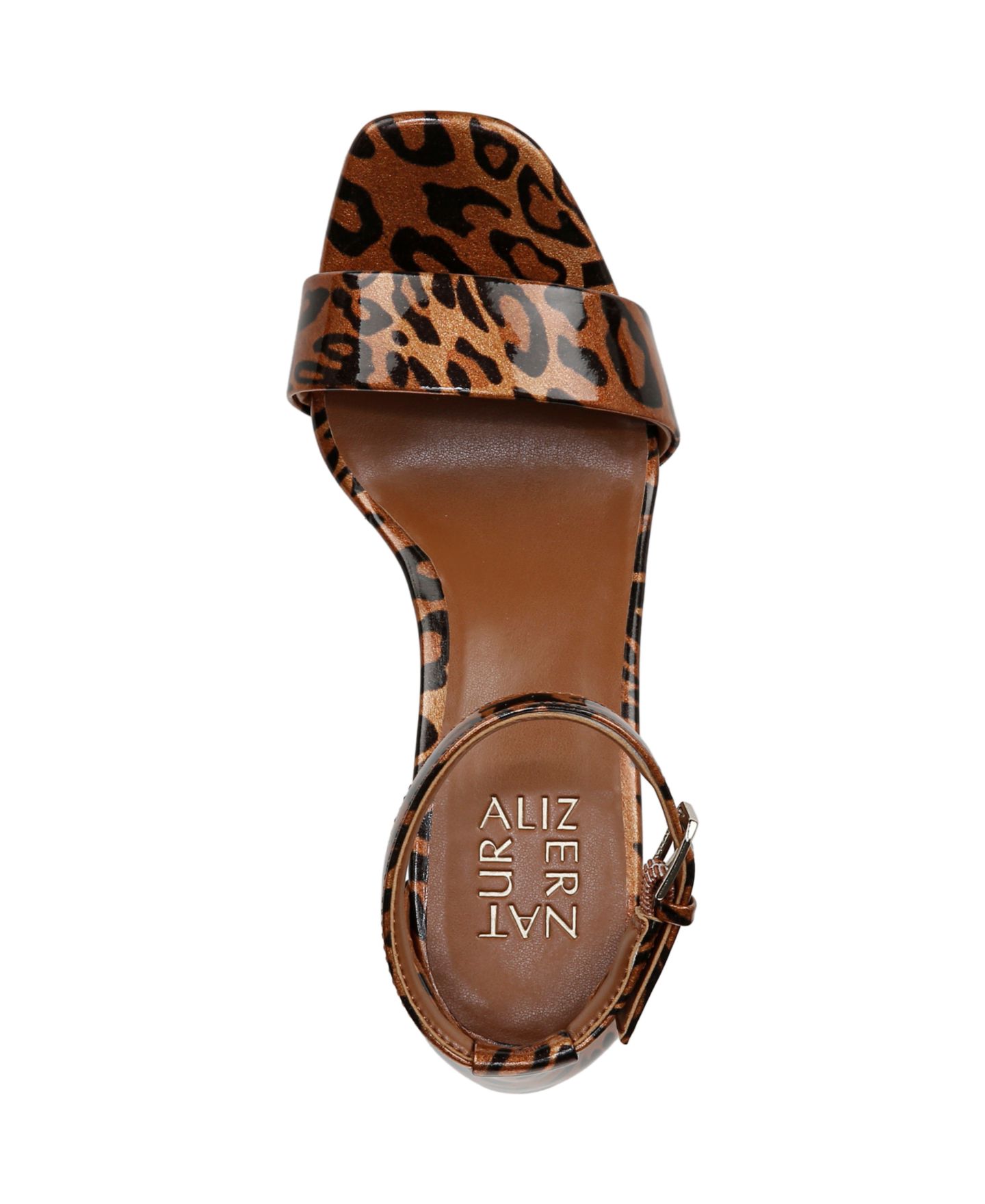 Женские сандалии Naturalizer Joy Square Toe Ankle Strap Dress Sandals, цвет: Леопардовый с принтом искусственный лаковый — фото 4