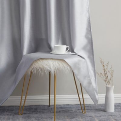 Jefferson Faux Silk Semi Sheer Light Filtering Microfiber Lined Grommet Lightweight Window Curtain Panels, Set of 2