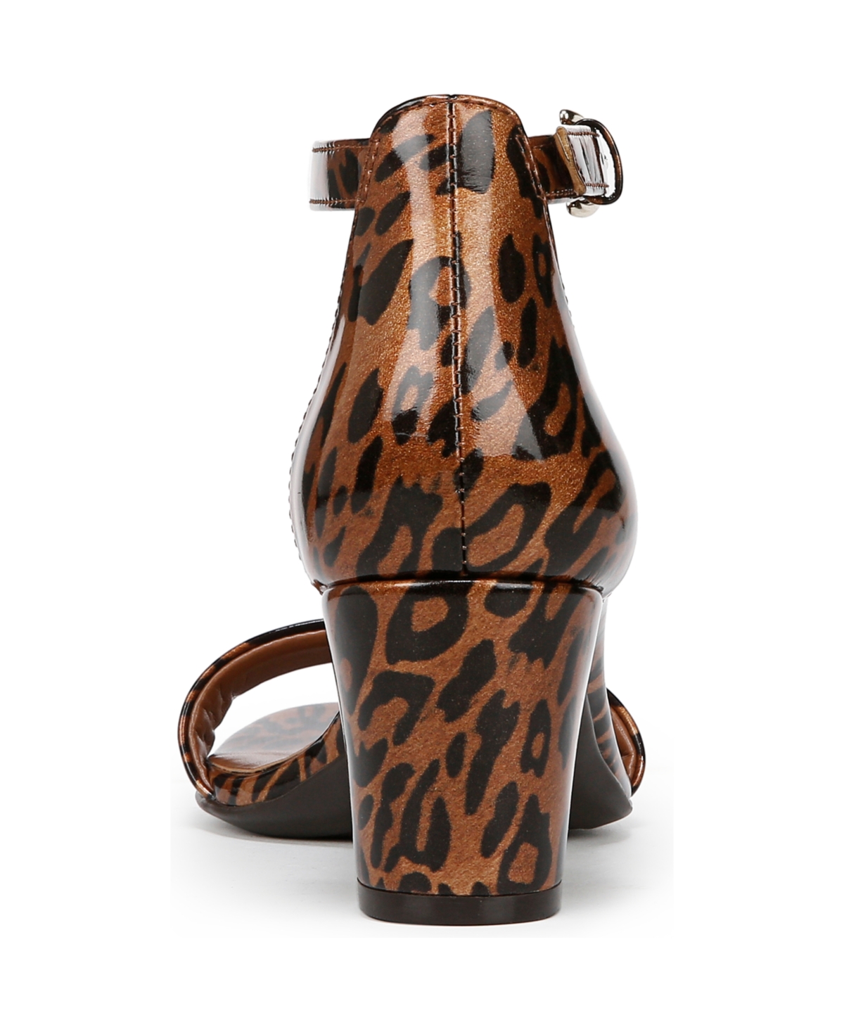 Naturalizer Vera Ankle Strap Dress Sandals In Leopard Print Faux Patent