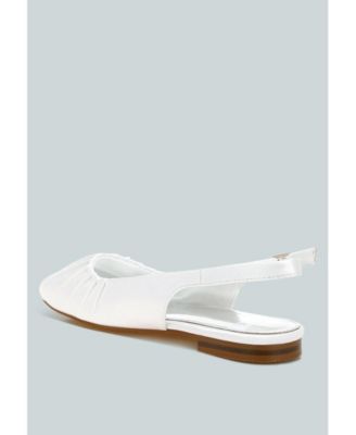 Cheeni Satin Square Toe Flat Slingbacks