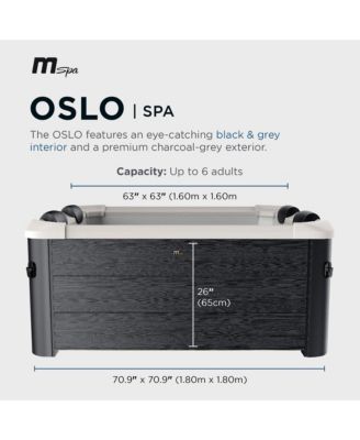 MSpa Oslo 6 Person Squared Hot Tub with Hydro Massage Jets Plus and LED Strip