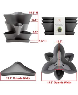 Collins Modular 2-Tier Multi-Level Vertical Herb Planter, Charcoal