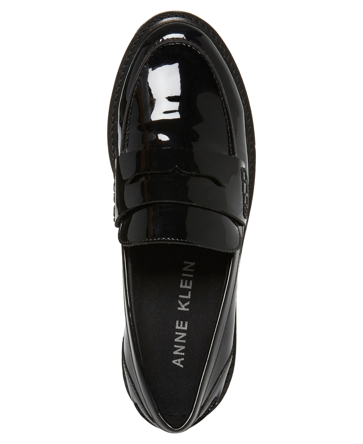 Shop Anne Klein Women's Emmylou Lug Sole Loafers In Black Patent