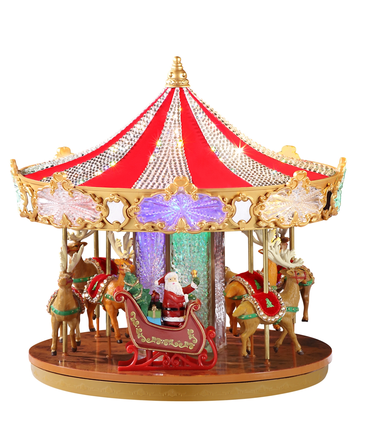 Mr. Christmas 12" Animated Crystal Very Merry Carousel - Multi