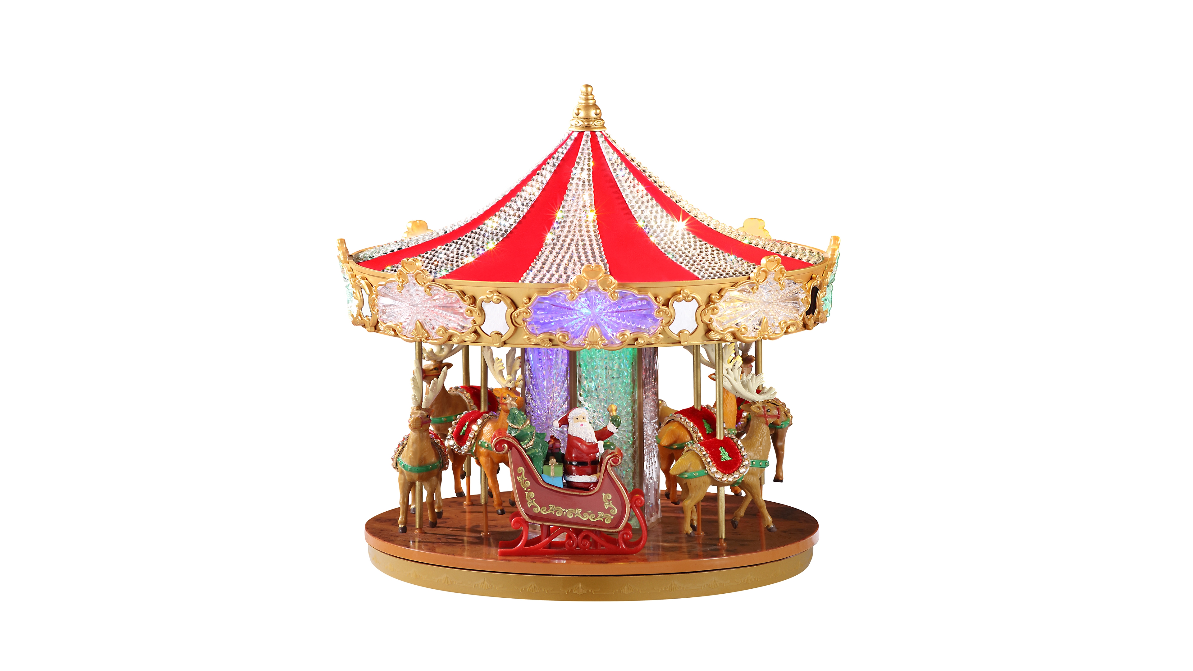 Mr. Christmas 12" Animated Crystal Very Merry Carousel