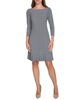Tommy Hilfiger Women's Printed Pleated Hem Shift Dress, 8