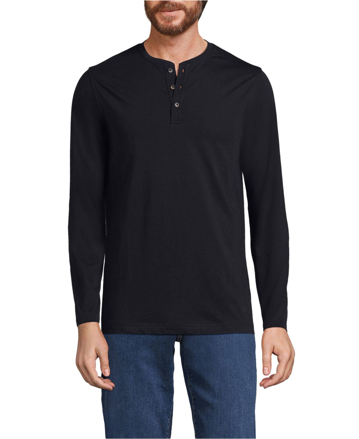 Men's Long Sleeve Cotton Supima Henley
