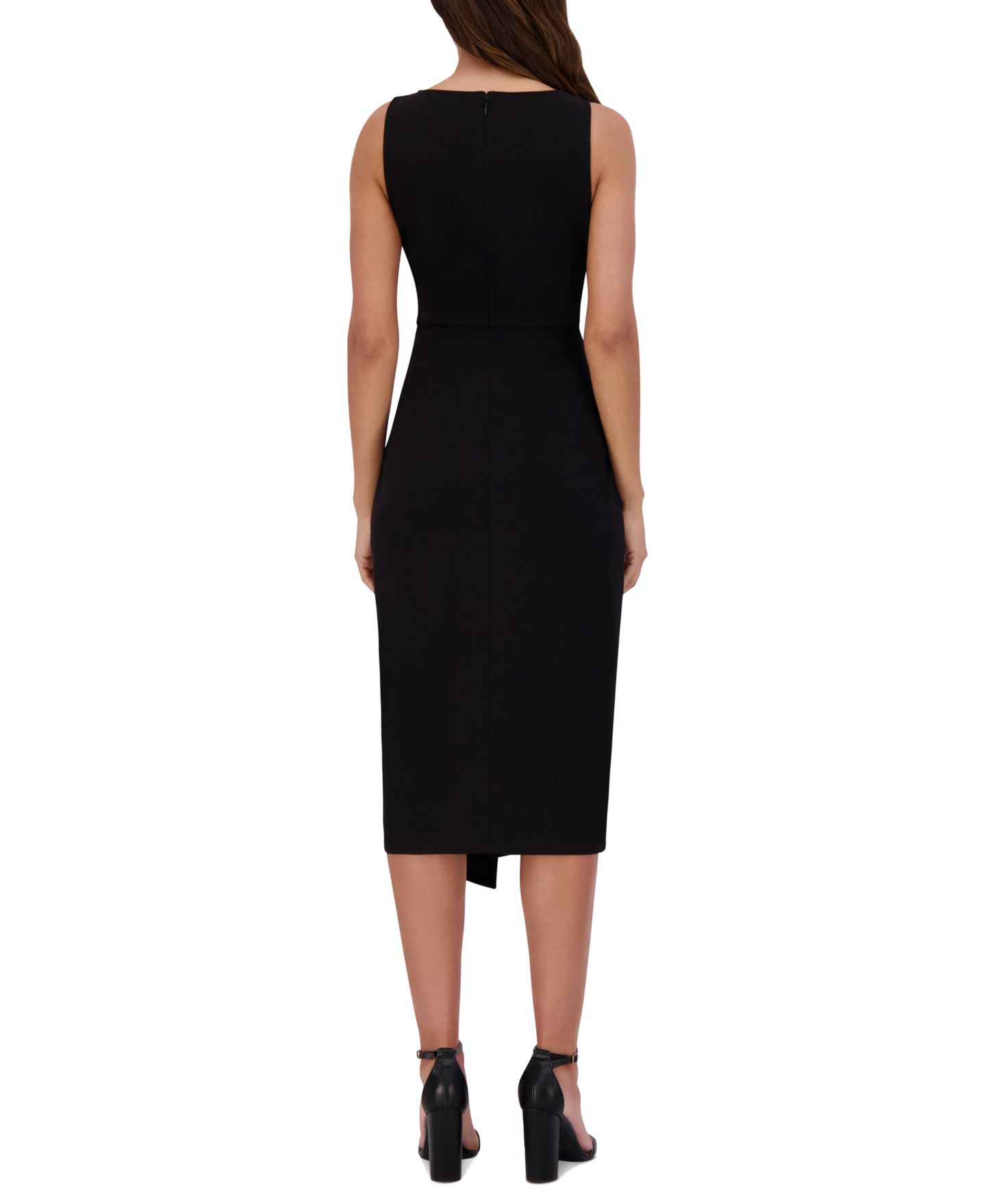 Женское платье Siena Ruched Side-Twist Sleeveless Midi, цвет: Чёрный — фото 3