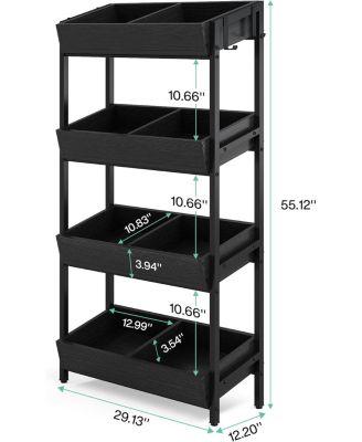 Wood Fruit and Vegetable Basket Stand Rack for Kitchen, Store, Supremarket, Black Friday Deals
