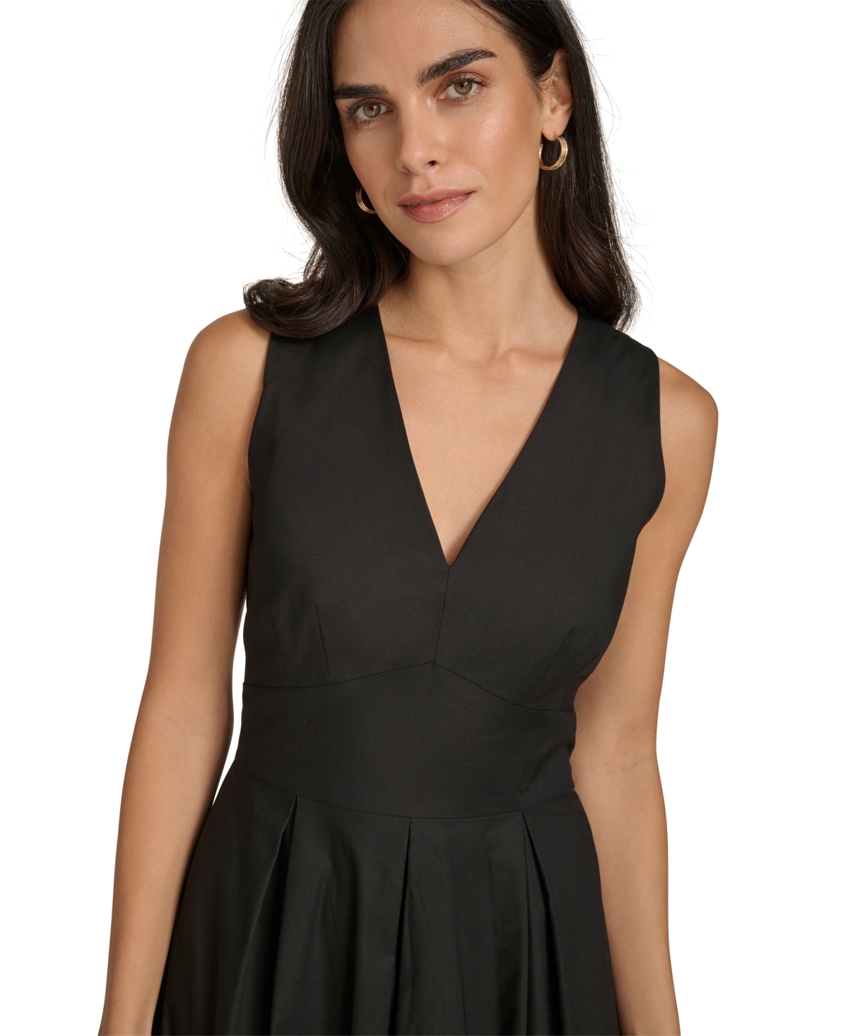 Calvin Klein Women's V-Neck Sleeveless A-Line Dress
