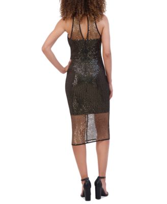 Women's Sequined Mesh Sheath Dress