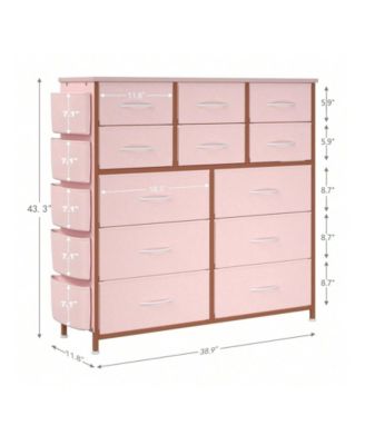 12-drawer, fabric & wood, storage organizer unit with sturdy metal frame and wood tabletop – ideal for hallway or entryway.