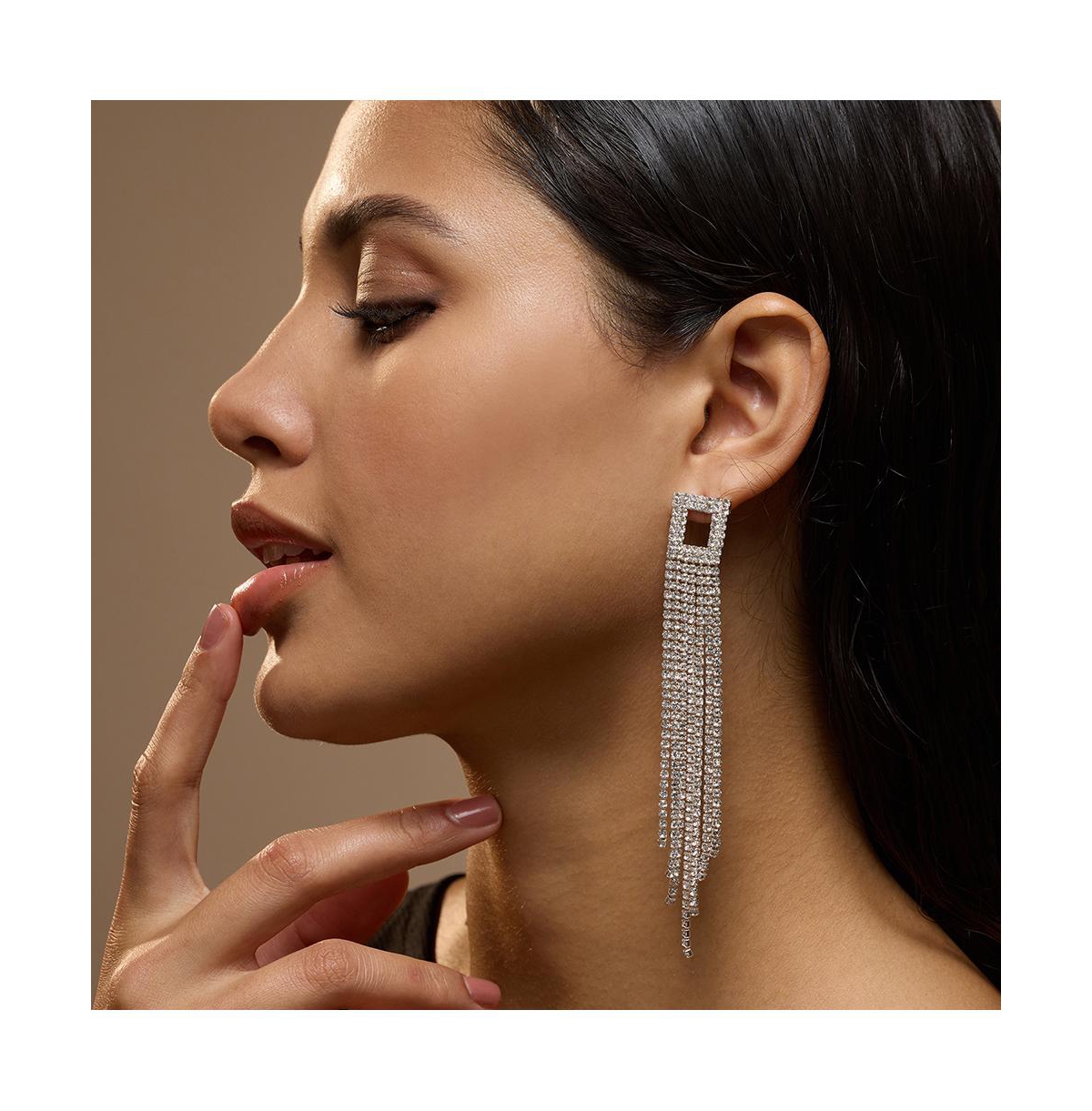 Sohi Women's The Camille Drop Earrings In Silver