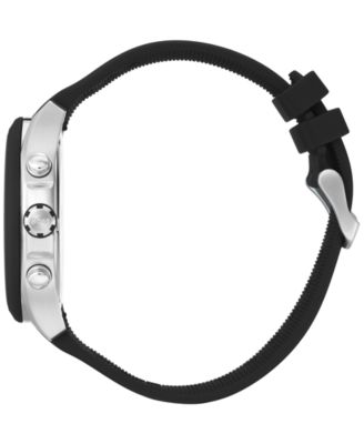 Men's Chronograph Velocity Black Silicone Strap Watch 45mm