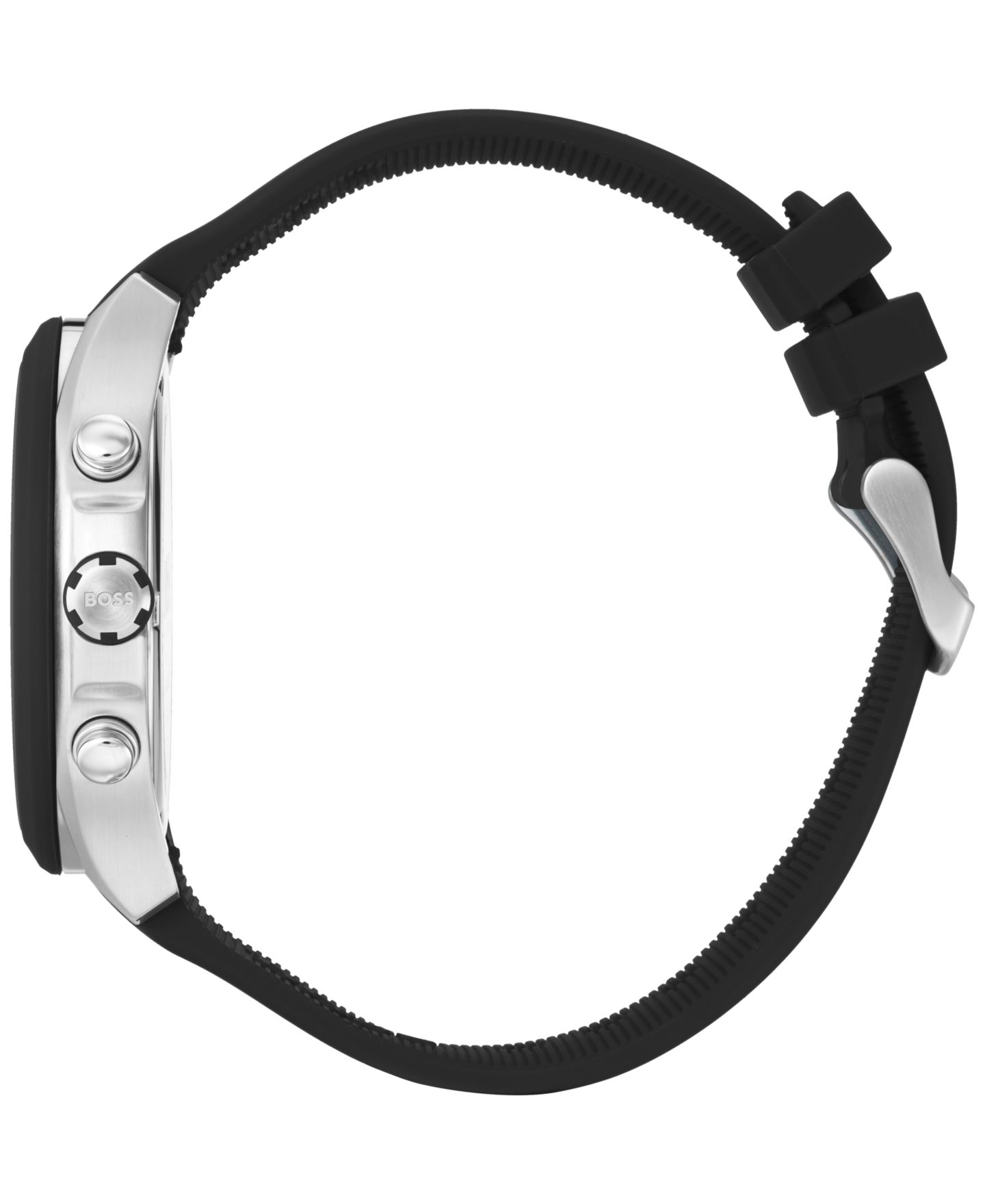 Мужские часы Hugo Boss Chronograph Velocity Black Silicone Strap Watch 45mm — фото 2