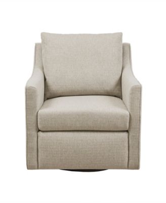 30" Wood Christian Wide Swivel Armchair