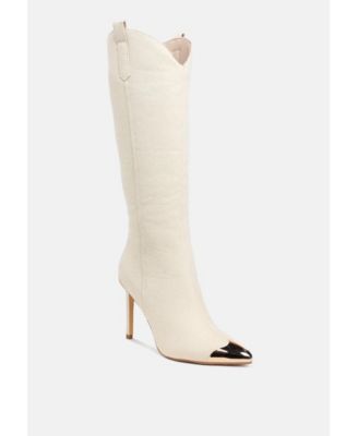 Womens Ridda Metallic Cap Toe Denim Boots