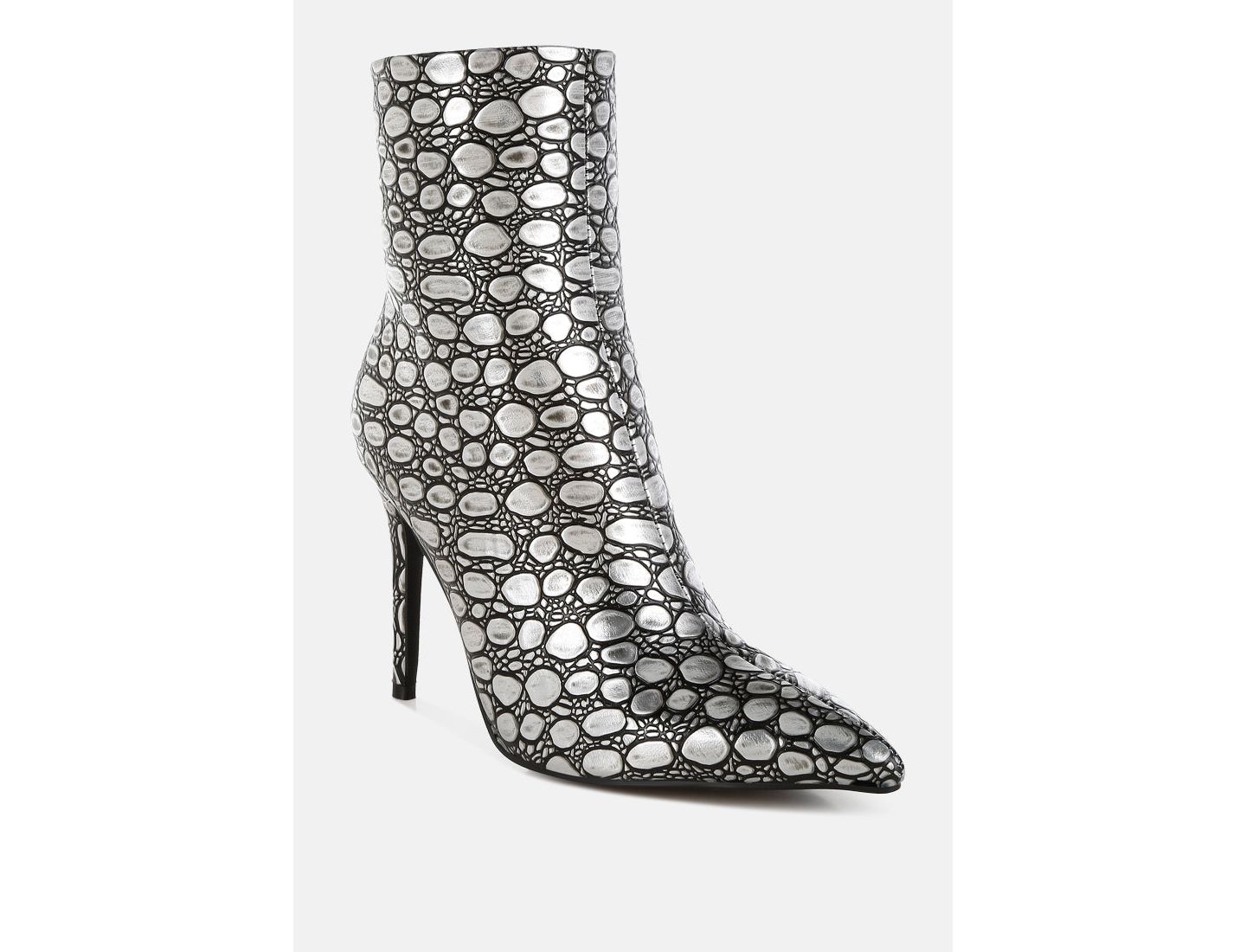 Женские ботинки London Rag Moolah Embossed Stiletto Heel Ankle, цвет: Чёрный — фото 1