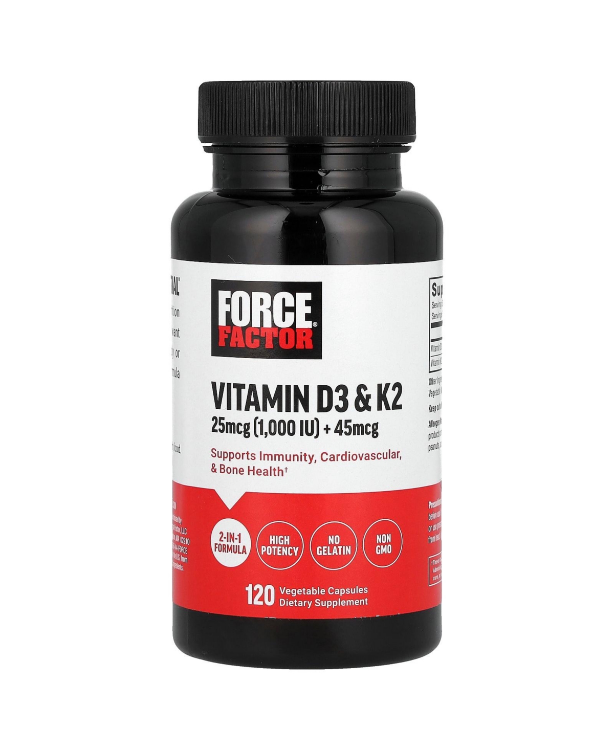 Vitamin D3 & K2 - 120 Vegetable Capsules