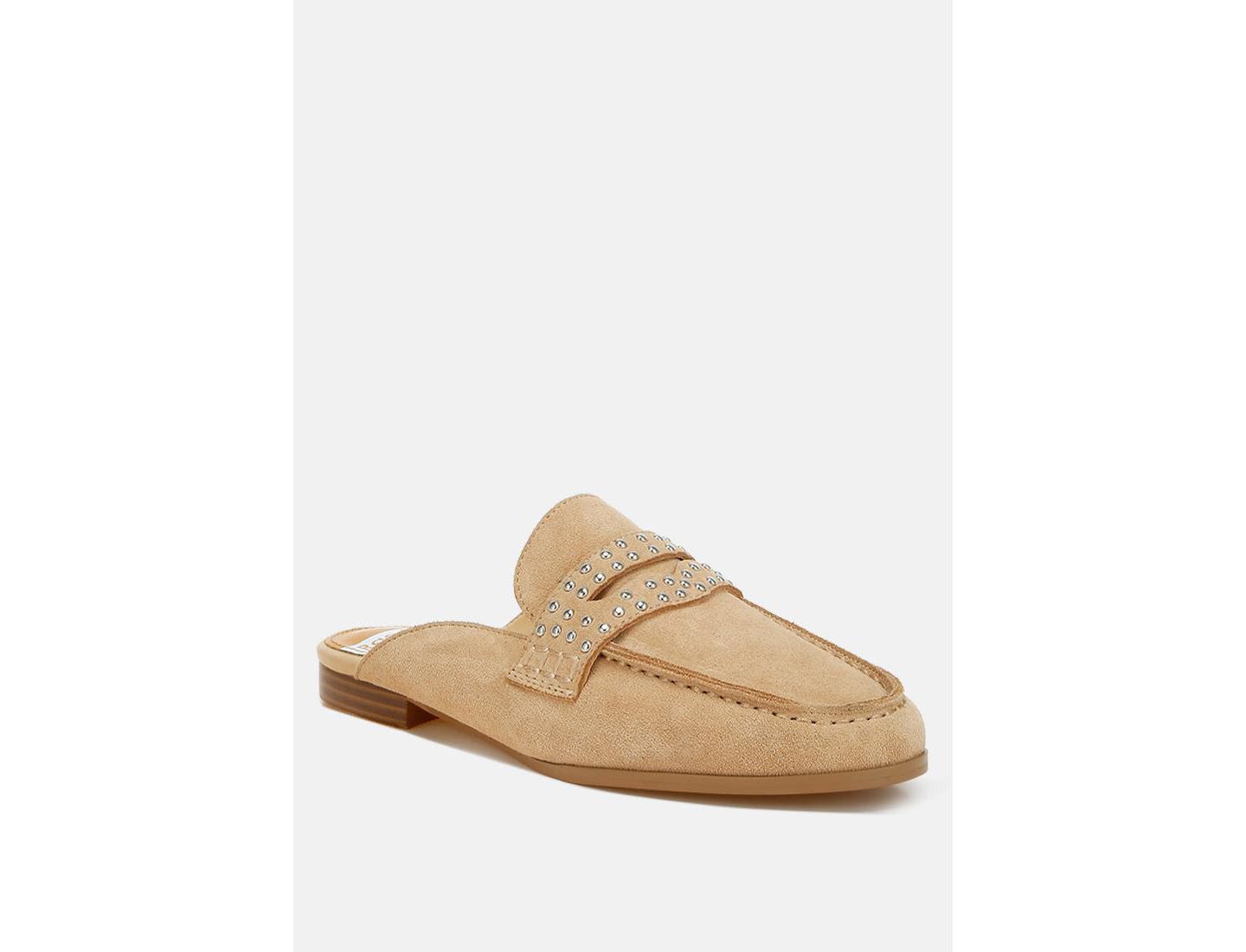 Женские сабо Rag & Co Eve Park Stud Embellished Penny Strap Mules, цвет: Бежевый — фото 2