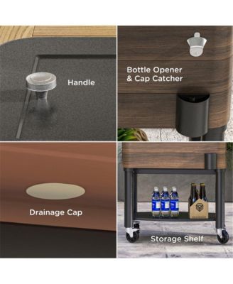 Outdoor Party Cooler Cart – Mobile Beverage Station for Backyard Gatherings