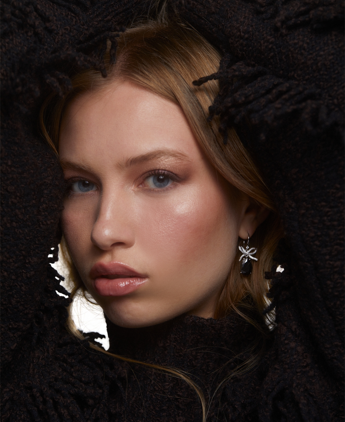 Eliot Danori Cubic Zirconia Bow Drop Earrings In Jet