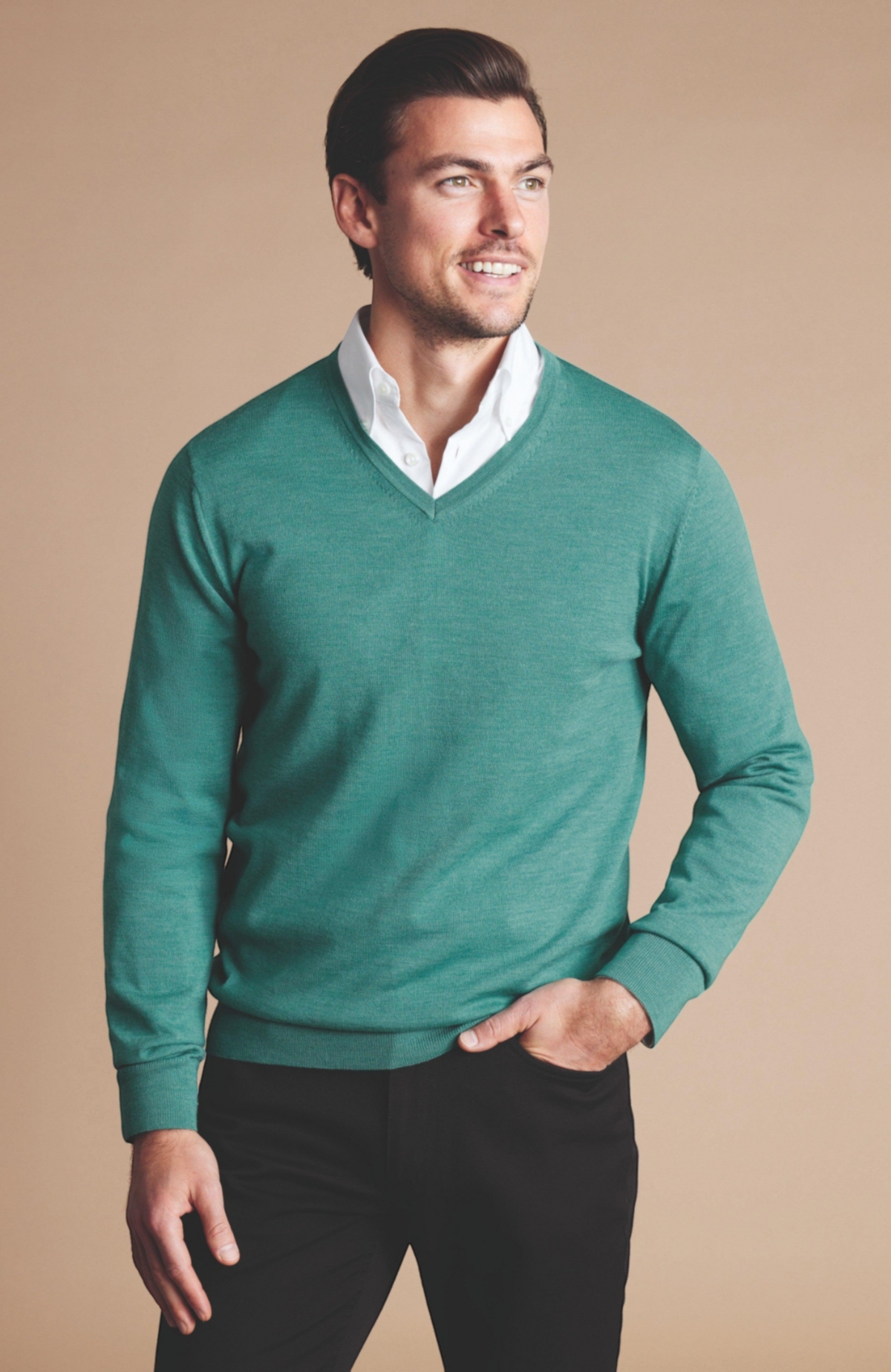 Charles Tyrwhitt Men's Pure Merino V Neck Sweater