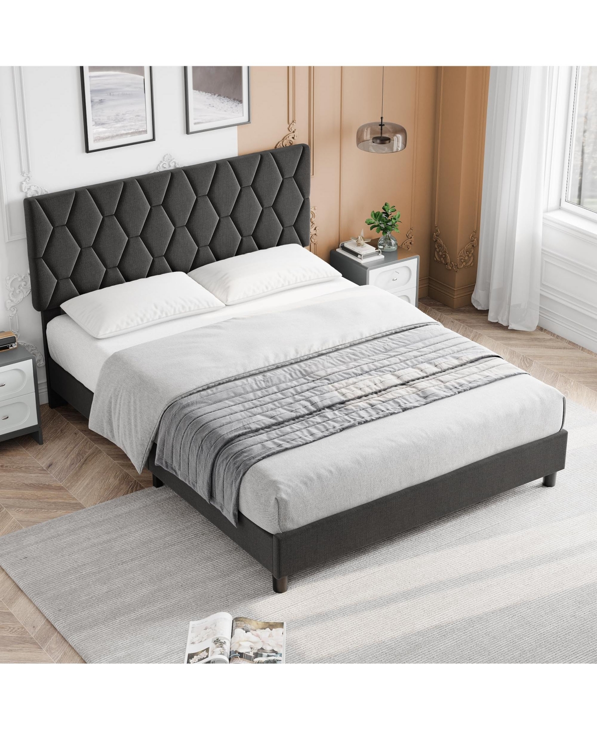 Gaomon Bed Frame, Size Upholstered Bed Frame