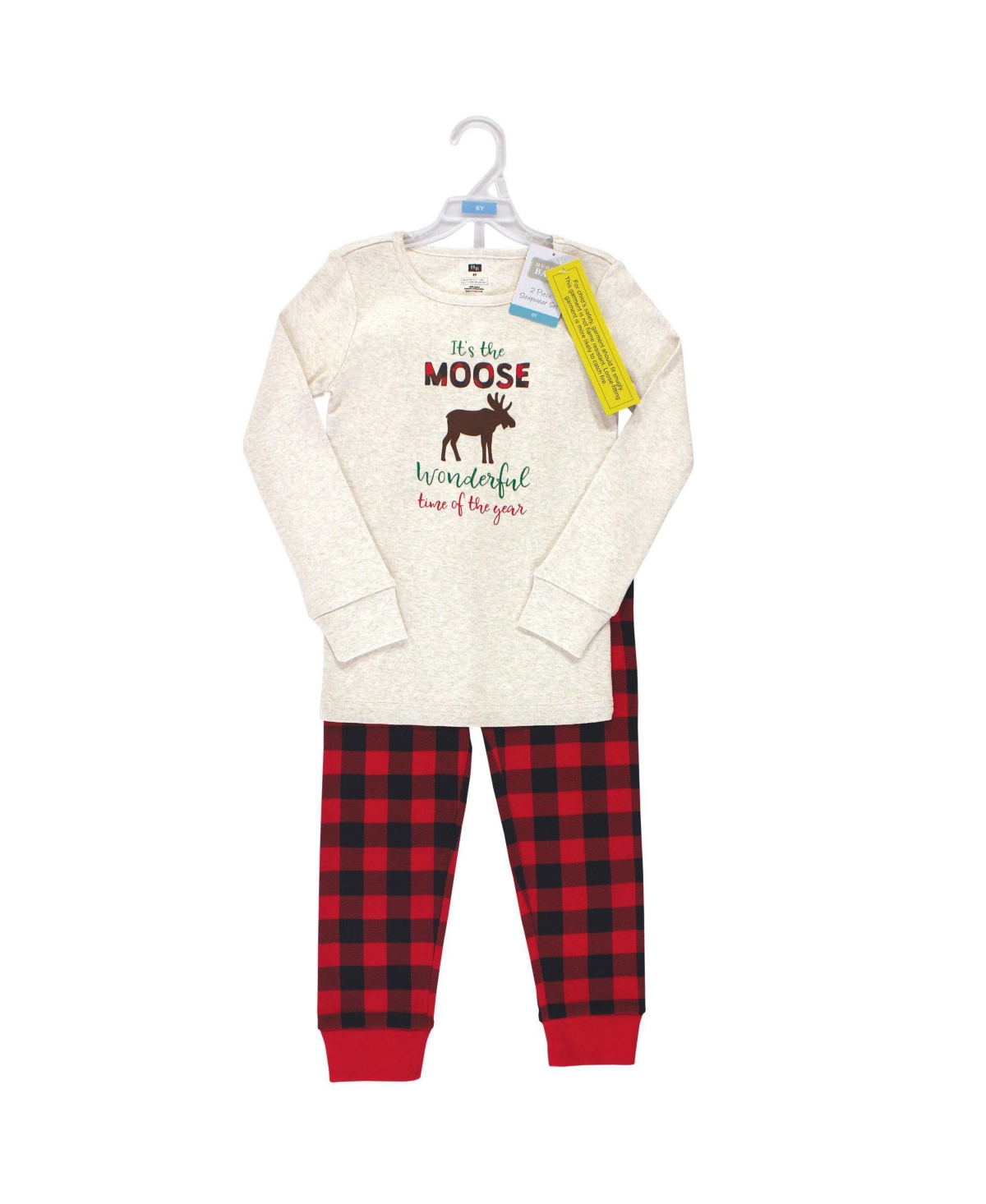 Hudson Baby Little Boys Unisex Holiday Pajamas, Moose Wonderful Time