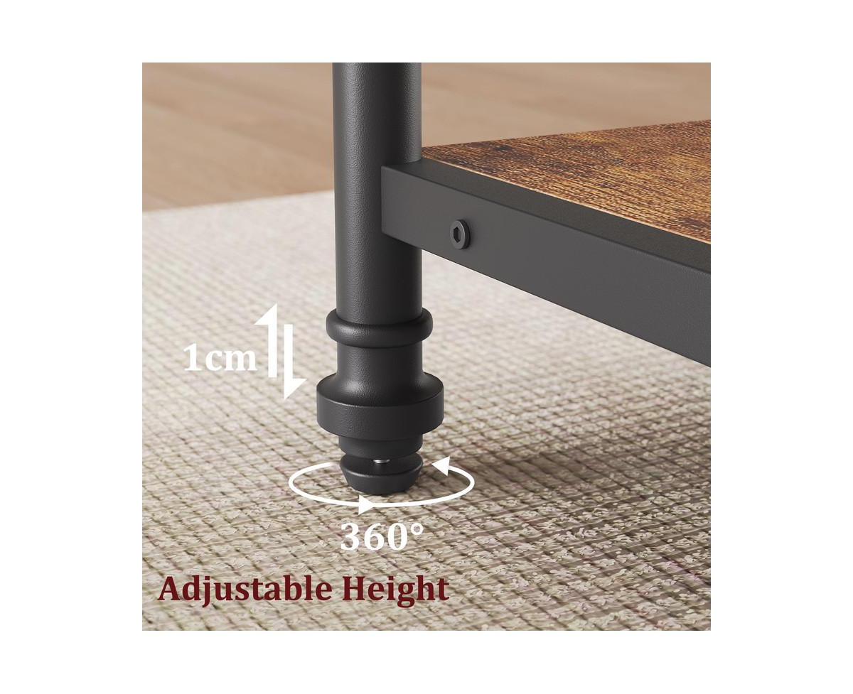 gaomon 47-Inch Round Dining Table for 4: Featuring a 1.59-Inch Thick Top, This Kitchen and Dinner Table Includes Storage Shelves and Elegant Roman Met