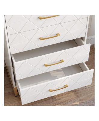 1 Pc Wood Dresser 4 Drawers Metal Handles Sturdy Frame Modern Bedroom Furniture Chest of Drawers