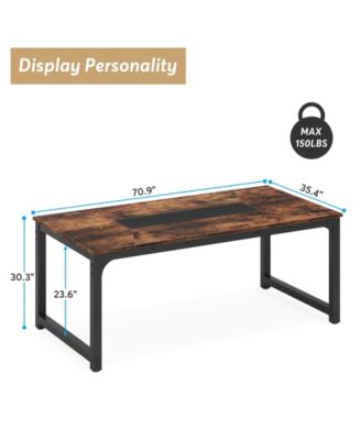 78.7"x39.4" Dining Table, Industrial Kitchen Table for 8-10 Person, Rectangular Dinner Table for Dining Room Kitchen Living Room, with Heavy Duty Metal Legs