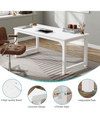 63”Executive Desk, Modern Simple Workstation Business Furniture, Large Office Computer Desk with Thicken Frame