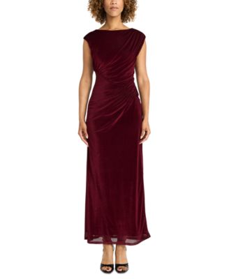 Maggy London - Women's Shirred Velvet Mesh Bodycon Dress