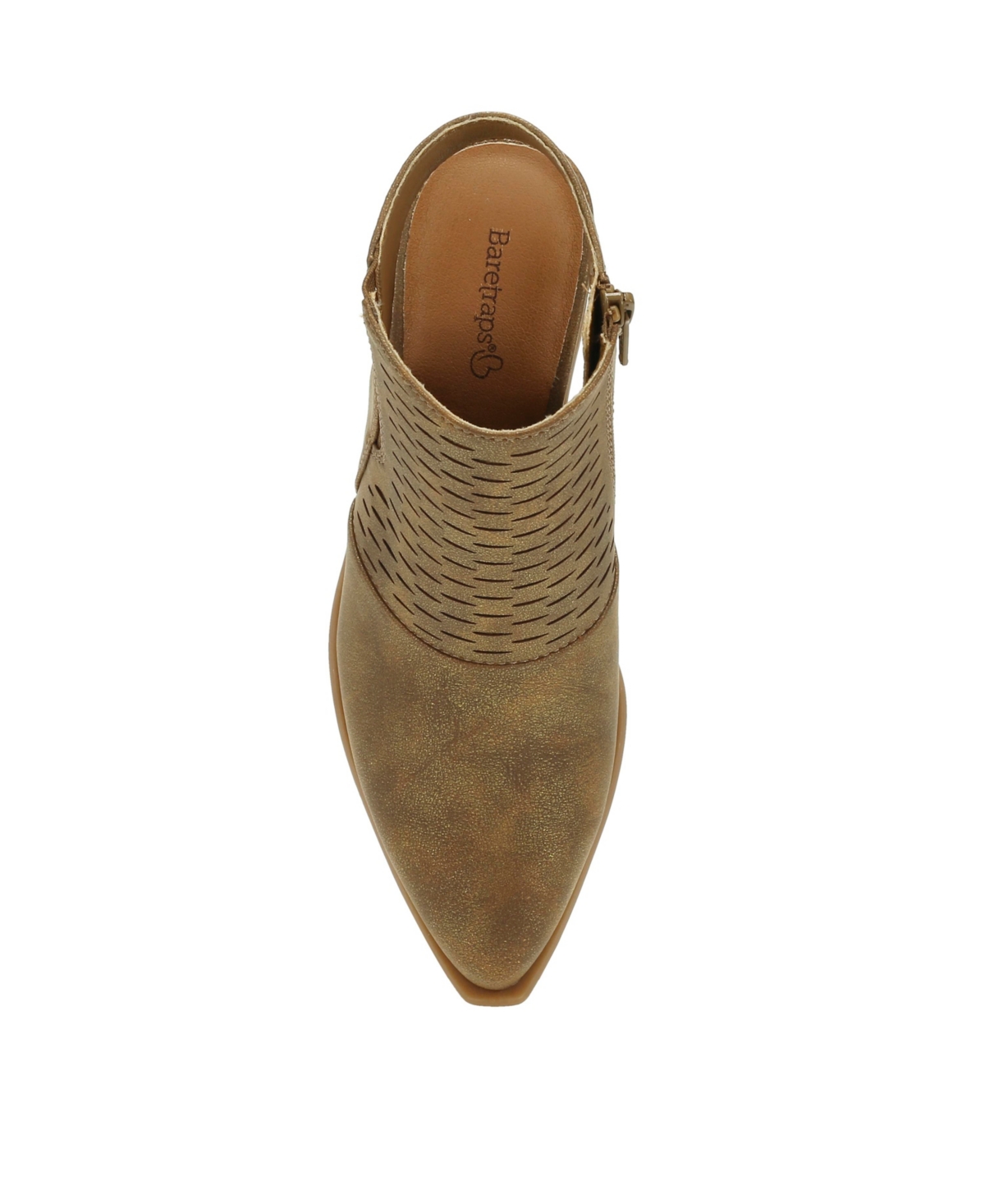 Baretraps Yangley Womens Faux Leather Block Heel Shooties In Gold