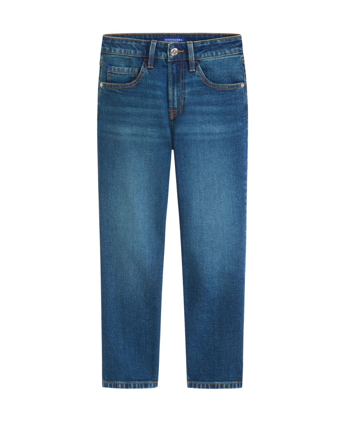 Scotch & Soda Big Boys 5 Pocket Loose Tapered Fit Jean In Classic Blue Wash
